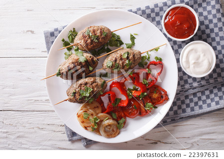 kofta kebab with grilled vegetables kofta kebab with grilled vegetables 22397631