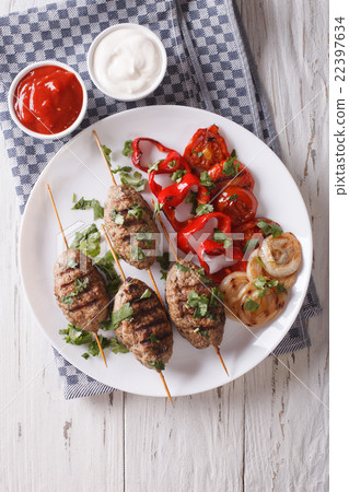 kofta kebab with grilled vegetables kofta kebab with grilled vegetables 22397634