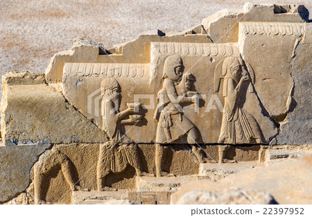 Ancient persian bas-relief in Persepolis - Iran Ancient persian bas-relief in Persepolis - Iran 22397952