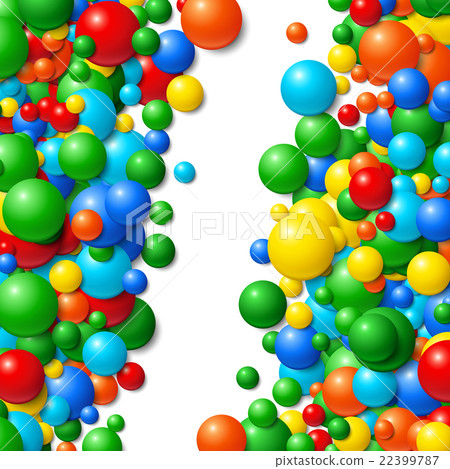 Background frame with messy glowing rubber balls 22399787