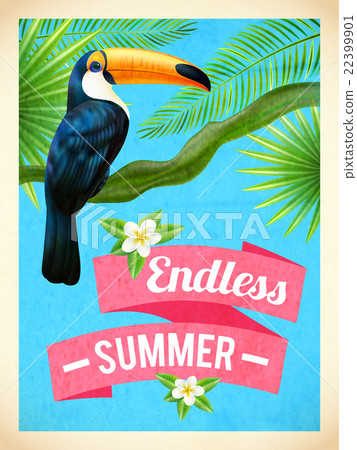 Toucan Bird Summer Vacation Flat Poster 22399901