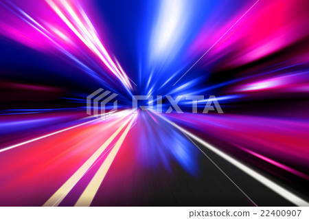 speed motion on night road speed motion on night road 22400907