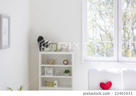Interior with a window and a cat Interior with a window and a cat 22401031