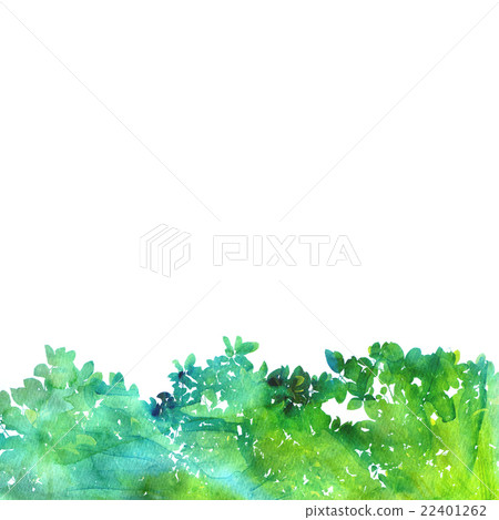 Green leaves watercolor illustration footer header Green leaves watercolor illustration footer header 22401262