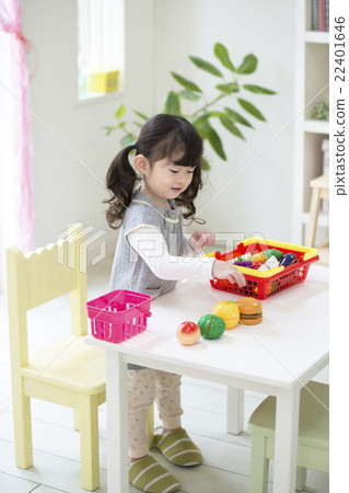 Japanese girls playing with toys 22401646