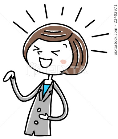 插圖素材：商務套裝女人笑 22402971