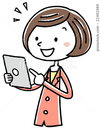 Illustration material: business suit women tablet operation Illustration material: business suit women tablet operation 22402989