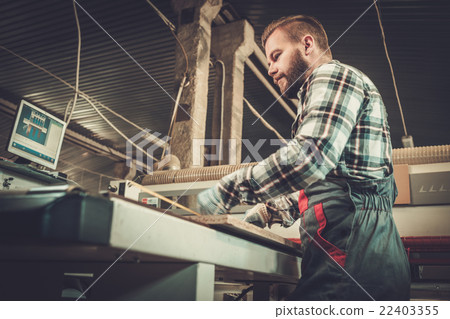 Carpenter doing his job in carpentry workshop. Carpenter doing his job in carpentry workshop. 22403355