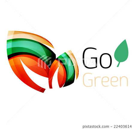 Abstract eco leag logo design made of color pieces 22403614