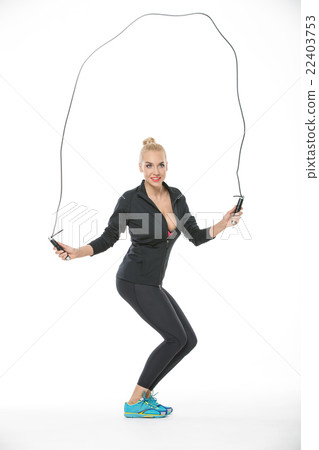 Blonde with skipping rope 22403753