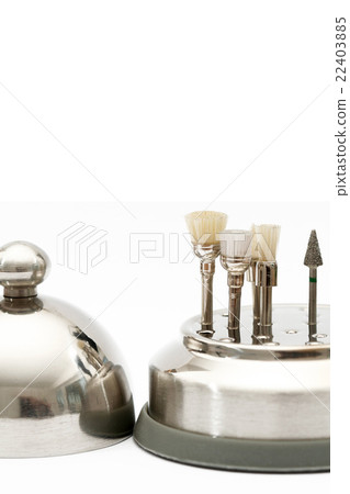 Dental detartrage drills on chrome holder Dental detartrage drills on chrome holder 22403885