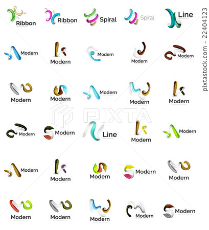 Set of abstract ribbon logo icons Set of abstract ribbon logo icons 22404123