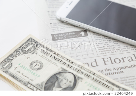 Business image dollars and smartphones 22404249