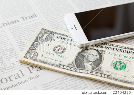 Business image dollars and smartphones 22404250