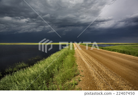 Storm Clouds over Prairie slough Storm Clouds over Prairie slough 22407450