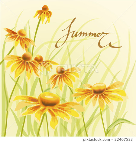 Orange and yellow flowers with green leaves floral Orange and yellow flowers with green leaves floral 22407552
