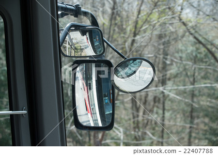 Bus Mirror when bus parking. Bus Mirror when bus parking. 22407788