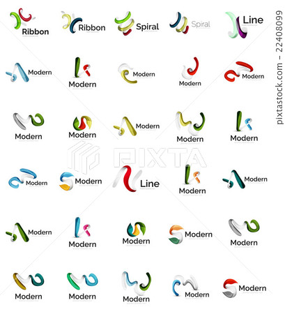Set of abstract ribbon logo icons - Stock Illustration [22408099] - PIXTA