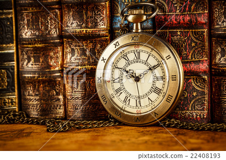 Old Books and Vintage pocket watch 22408193
