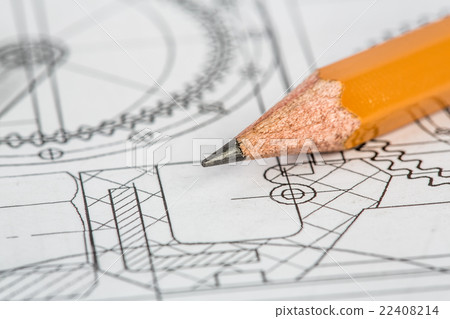 Drawing detail and pencil 22408214