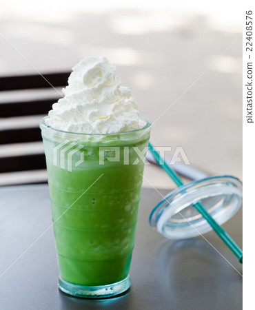 Iced matcha green tea latte, frappe Copy space 22408576