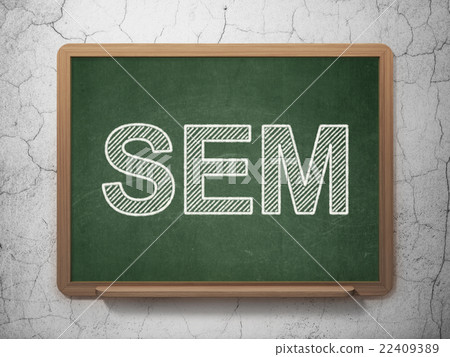 Advertising concept: SEM on chalkboard background Advertising concept: SEM on chalkboard background 22409389