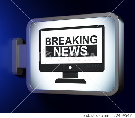 News concept: Breaking News On Screen on billboard News concept: Breaking News On Screen on billboard 22409547