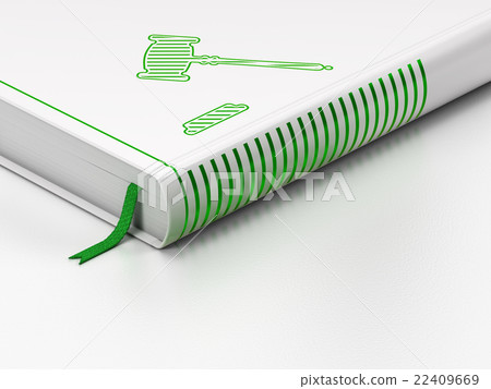 Law concept: closed book, Gavel on white 22409669