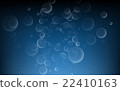 Water bubbles in a stream on a blue card. Vector 22410163