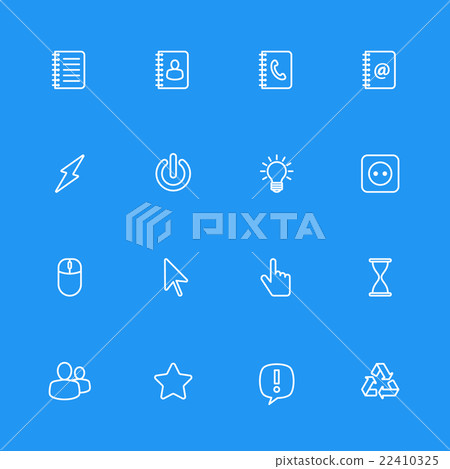 white line web icon set 22410325