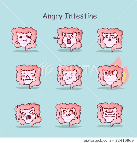Angry cartoon Intestine set Angry cartoon Intestine set 22410969
