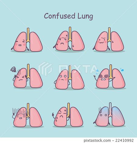 Confused cartoon Lung set 22410992