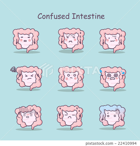 Confused cartoon Intestine set 22410994