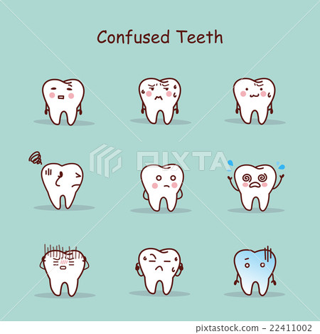 Confused cartoon tooth set 22411002
