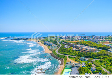 Aerial photograph of Inubonzaki lighthouse nearby Aerial photograph of Inubonzaki lighthouse nearby 22411953
