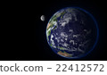 3DCG Earth and Moon Black Background Non-transparent 22412572