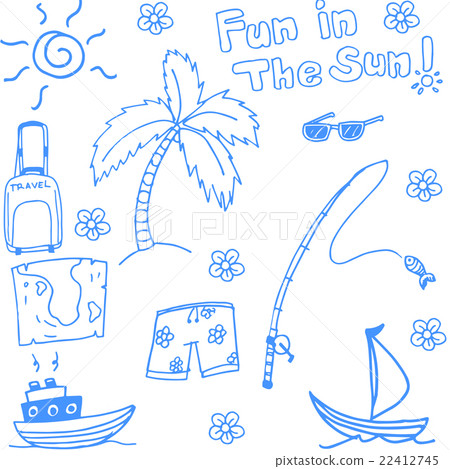 Fun holiday beach doodle Fun holiday beach doodle 22412745