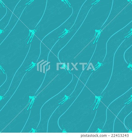 Ski downhill seamless pattern. Vector background 22413243