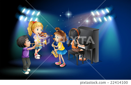 Kids playing music on stage Kids playing music on stage 22414100