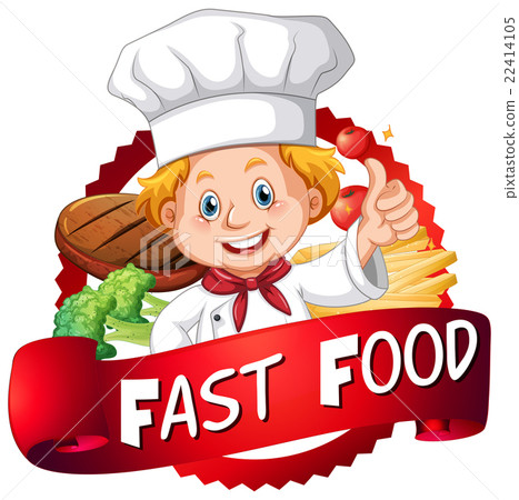 Food poster with chef and food 22414105