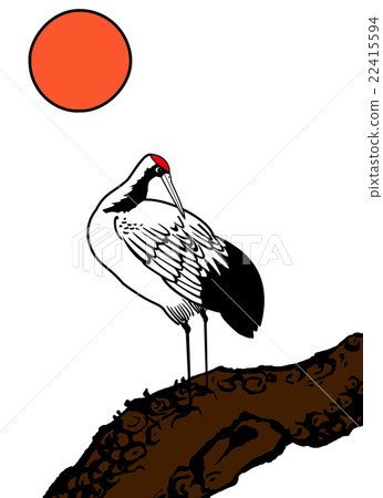 樹幹白鶴花鳥 22415594