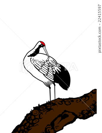 樹幹白鶴花鳥 22415597