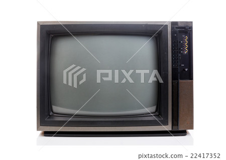 Vintage Television with shadow on white 22417352