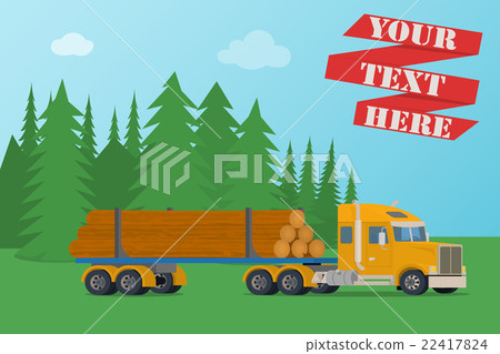 Vector big timber wood truck loaded with logs. Vector big timber wood truck loaded with logs. 22417824