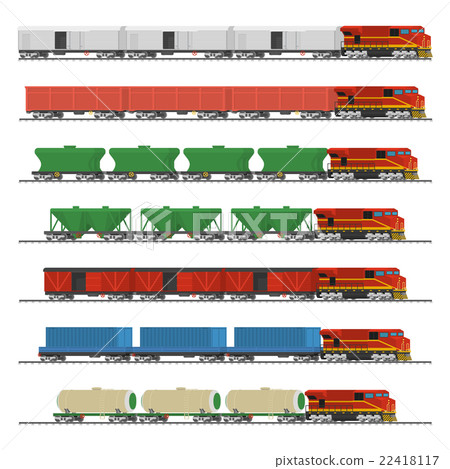 Collection of freight railway trains Collection of freight railway trains 22418117
