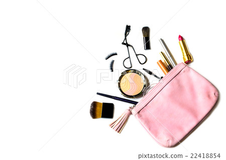 make up bag with cosmetics isolated make up bag with cosmetics isolated 22418854