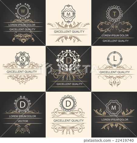 Set leaflets ornamental logos 22419740