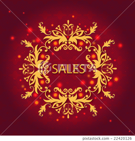 Shiny sale card, floral ornament, pattern Shiny sale card, floral ornament, pattern 22420126