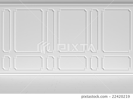 White wall in classic style. White wall in classic style. 22420219