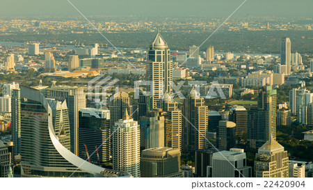Aerial view, city office building downtown Aerial view, city office building downtown 22420904